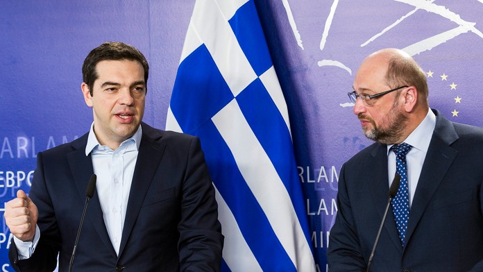 Alexis Tsipras a Martin Schulz.