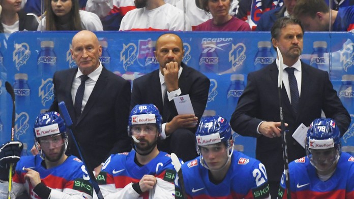 Slovenskí hokejisti v zápase proti Francúzsku