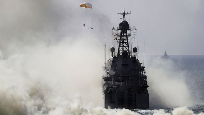 Ruská vojnová loď.