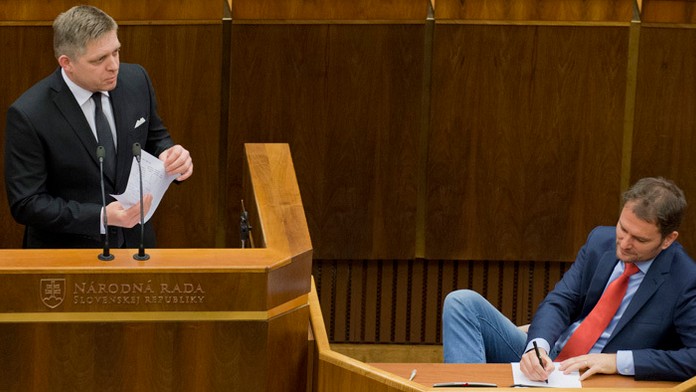 Premiér Robert Fico a Igor Matovič. 