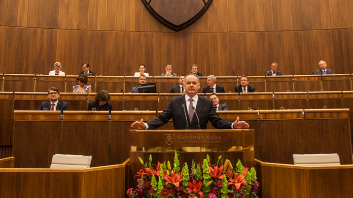 Pohľad na plénu počas Správy o stave republiky, ktorú predniesol prezident Andrej Kiska.