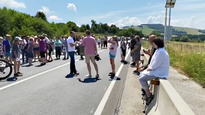 Protest na hranici.