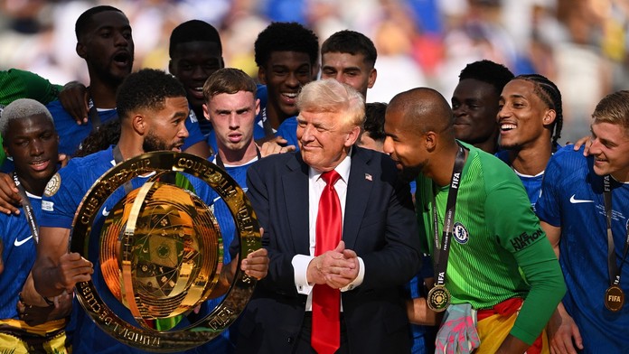 Donald Trump oslavoval titul majstrov sveta s hráčmi Chelsea