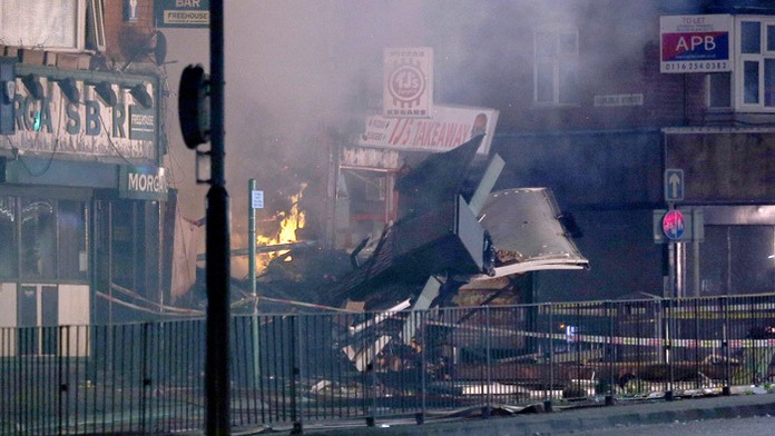 Výbuch v Leicesteri.