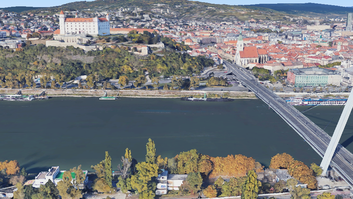 Bratislava v Google Earth. 