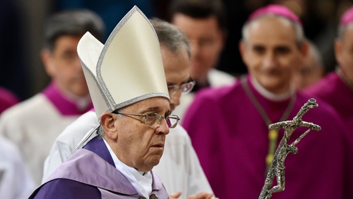 Pápež František na Popolcovú stredu.