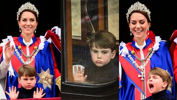 Princ Louis robí grimasy,