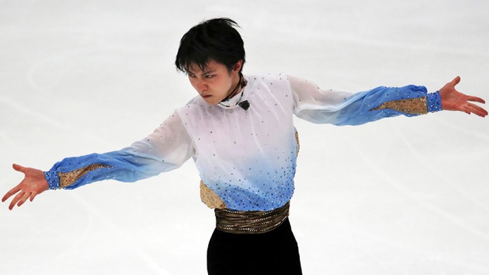 Japonský krasokorčuliar Juzuru Hanju.