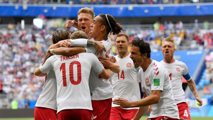 Dánsky tím počas MS 2018.