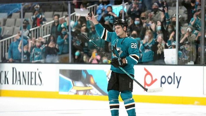 Timo Meier reaguje po päťgólovom zápase.