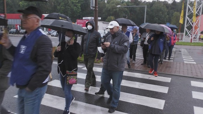Protest odborárov v Žiline