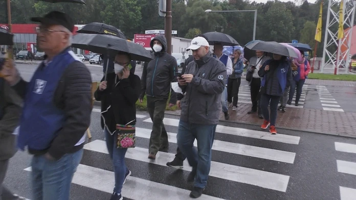 Protest odborárov v Žiline