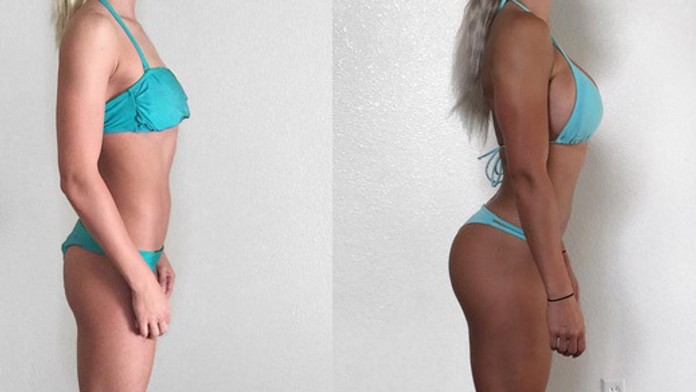 Z plochého zadku sexy oblé pozadie. Fitneska radí, že to chce veľa jedenia