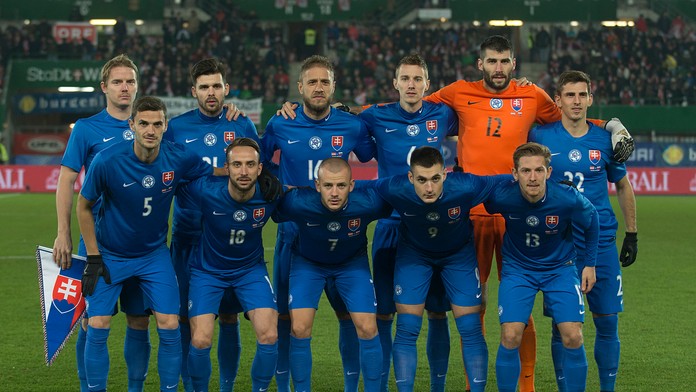 Slovenská futbalová reprezentácia pred prípravným duelom vo Viedni proti Rakúsku.