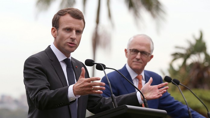 Emmanuel Macron a Malcolm Turnbull. 