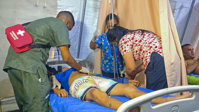 Zrútenie nelegálnej bane na zlato vo Venezuele.