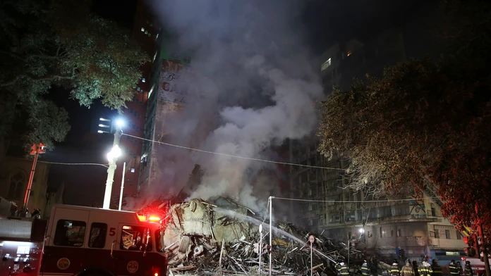 Zrútená budova v Sao Paolo.