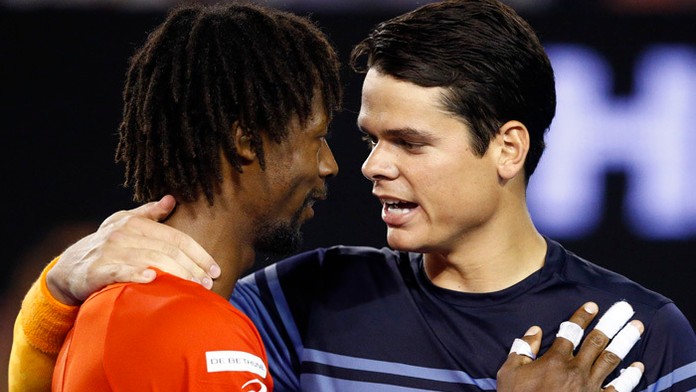 Gael Monfils a Miloš Raonič na Australian Open.