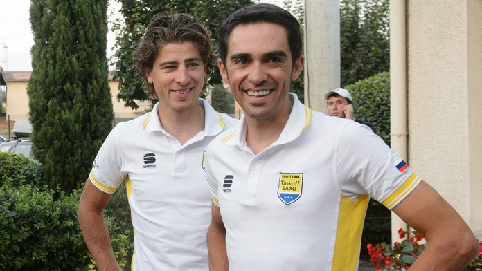 Peter Sagan a Alberto Contador.