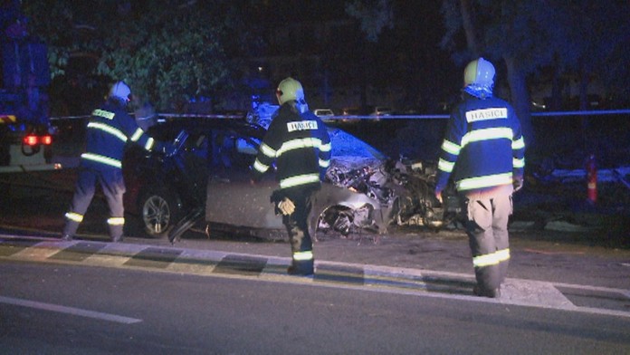 Záber z miesta nehody.