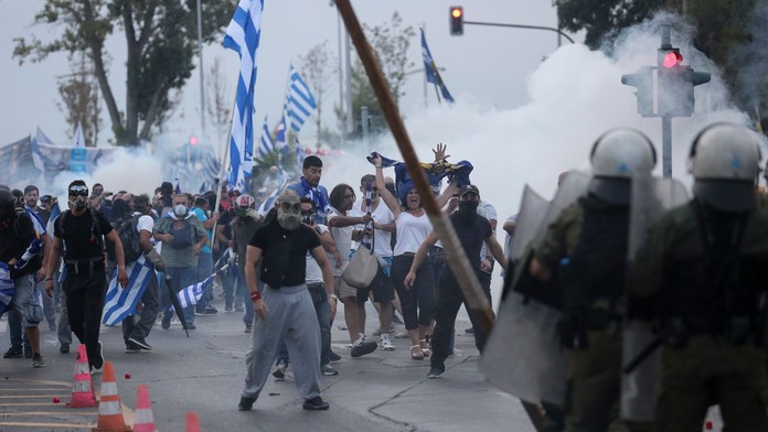 Protest v Thessalonikách.
