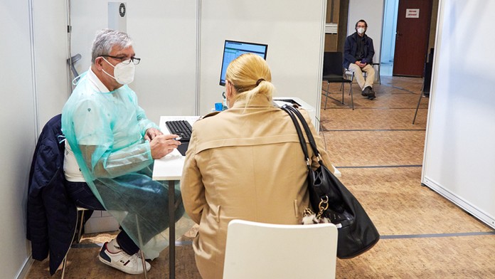 Očkovacie centrum v Žiari nad Hronom.