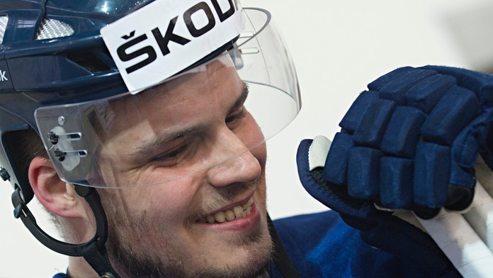 Patrik Lušňák počas tréningu na MS v Rusku.