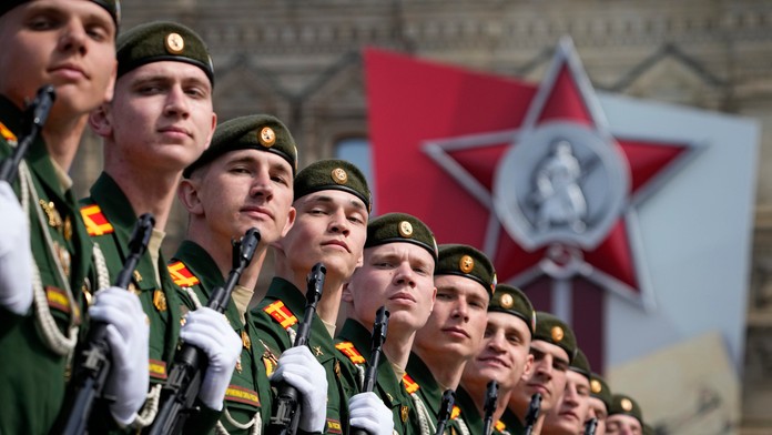 Nácvik vojenskej prehliadky ku Dňu víťazstva nad fašizmom, ktorá sa uskutoční 9. mája v Moskve.