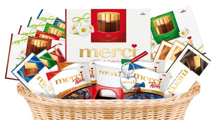 Košík plný merci.