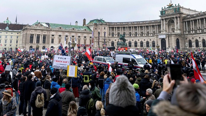 Protest vo Viedni.