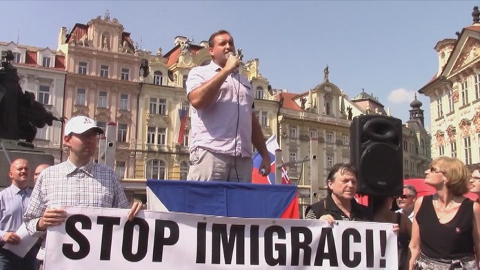 Marián Magát počas prejavu v Prahe.