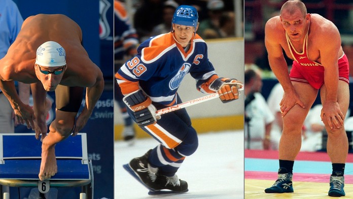 Michael Phelps, Wayne Gretzky a Alexander Karelin.