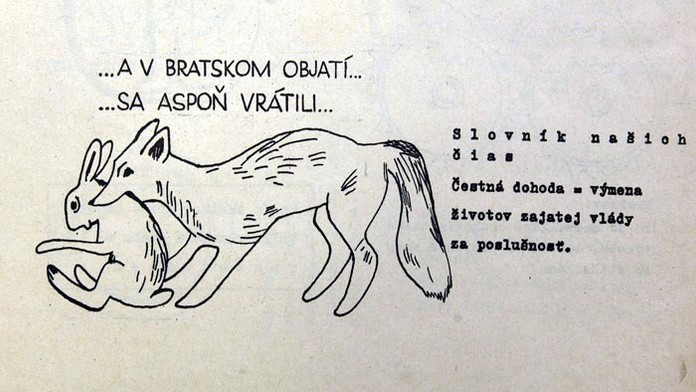 Plagáty, ktoré zosmiešňovali inváziu vojsk Varšavskej zmluvy v auguste roku 1968.
