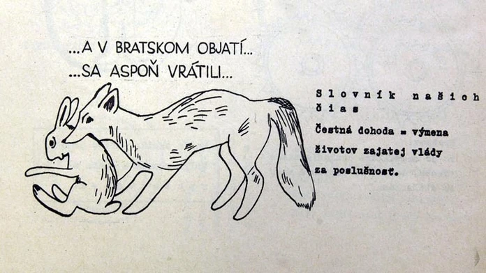 Plagáty, ktoré zosmiešňovali inváziu vojsk Varšavskej zmluvy v auguste roku 1968.