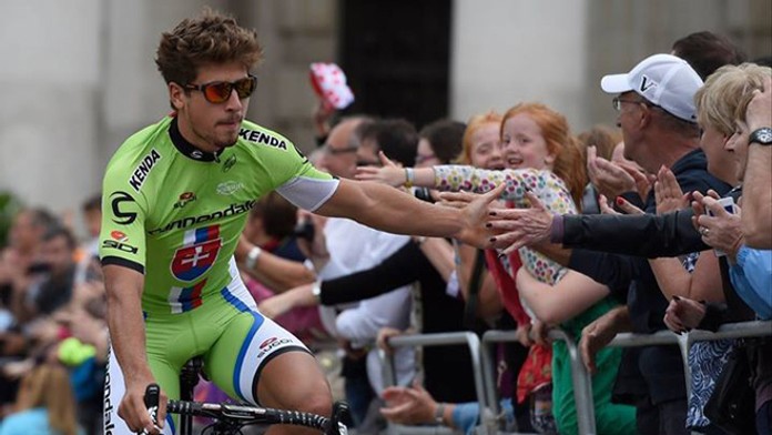 Peter Sagan na horskej prémii v 10. etapa TdF.