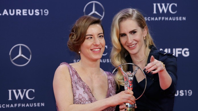 Alpský lyžiar Alexis Pinturault v cieli slalomu na MS v Are.