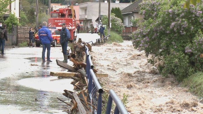 Povodeň v Rudne nad Hronom.