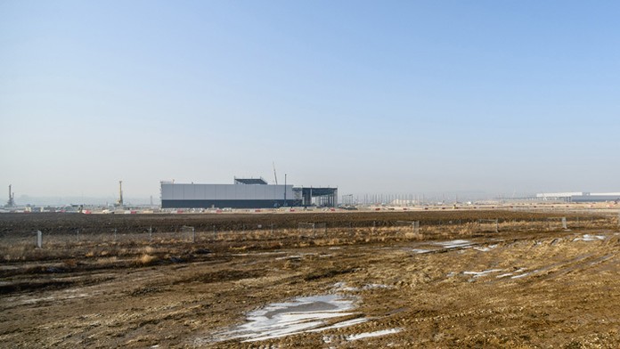 Výstavba závodu Jaguar Land Rover v strategickom parku v obci Mlynárce.