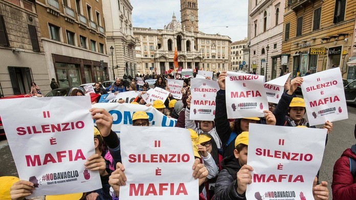 Taliani v Ríme protestoval proti mafii.
