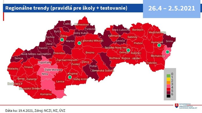 Regionálny covid automat platný od 26.4.