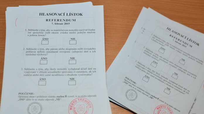 Hlasovacie hárky v Trebišove.