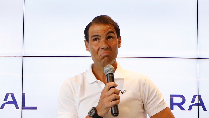 Rafael Nadal hovorí počas tlačovej konferencie