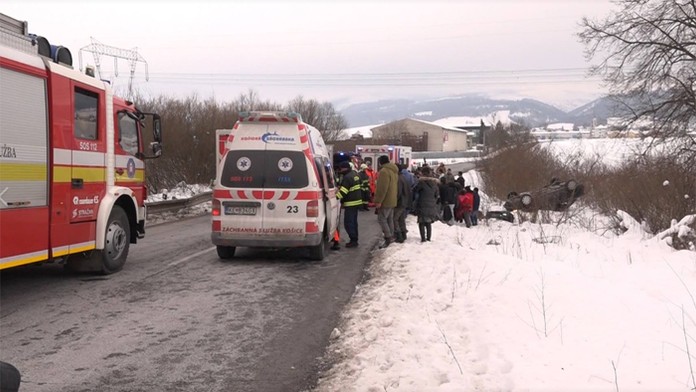 Nehoda v obci Spišské Bystré.