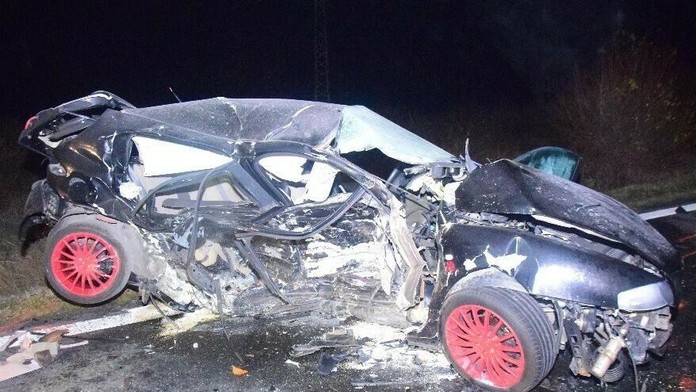 Havarovaná Alfa Romeo pri Detve.