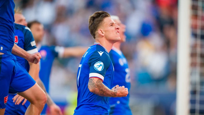 Tomáš Suslov oslavuje gól v slovenskom drese