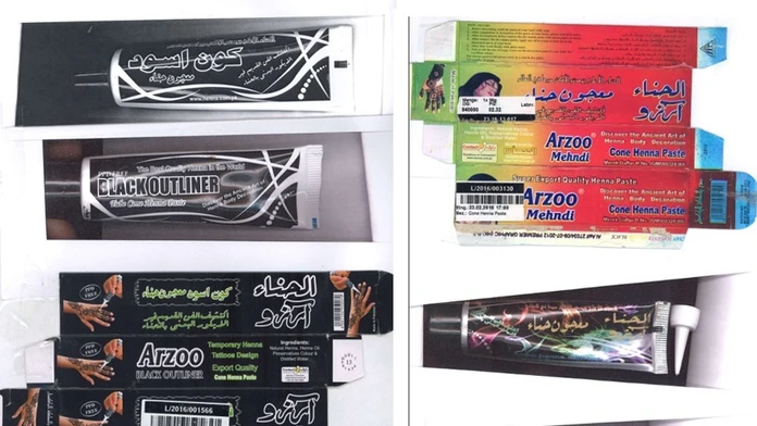 Henna body colour.