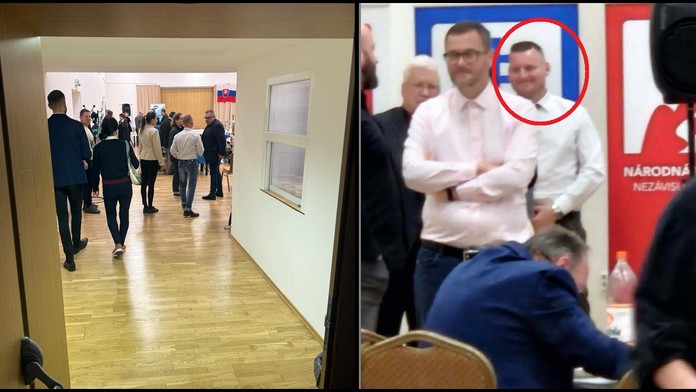 Na besede organizovanej Huliakovou stranou vystúpil aj extrémista Bombic. Našu redaktorku tam nepustili