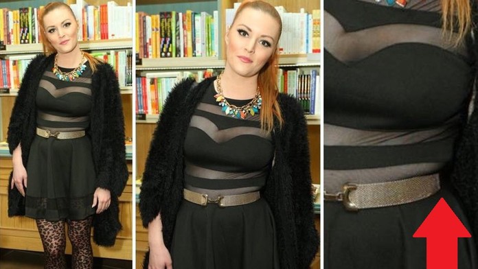 Barbora Švidraňová na archívnej foto. Utiahnutý opasok spôsobil "faldík"