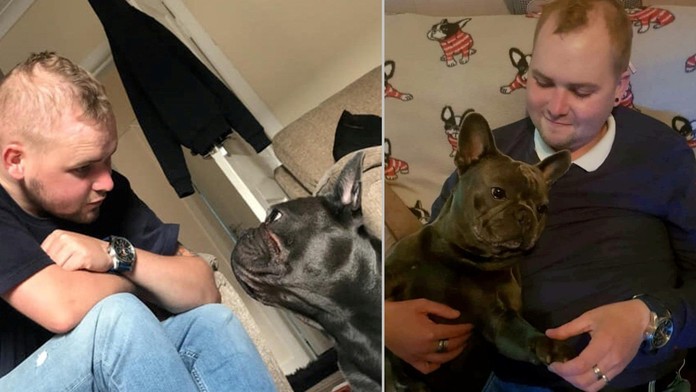 Stuart Hutchison so svojím psom.