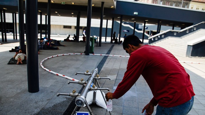 Utečenci v Budapešti.